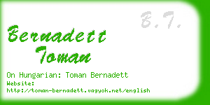 bernadett toman business card